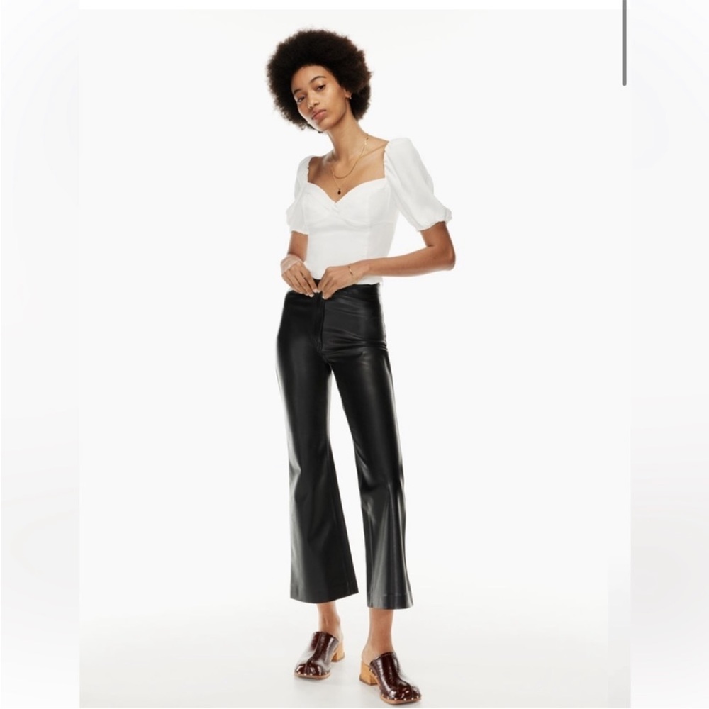 Aritzia Wilfred Adele Vegan Leather Flare Pants